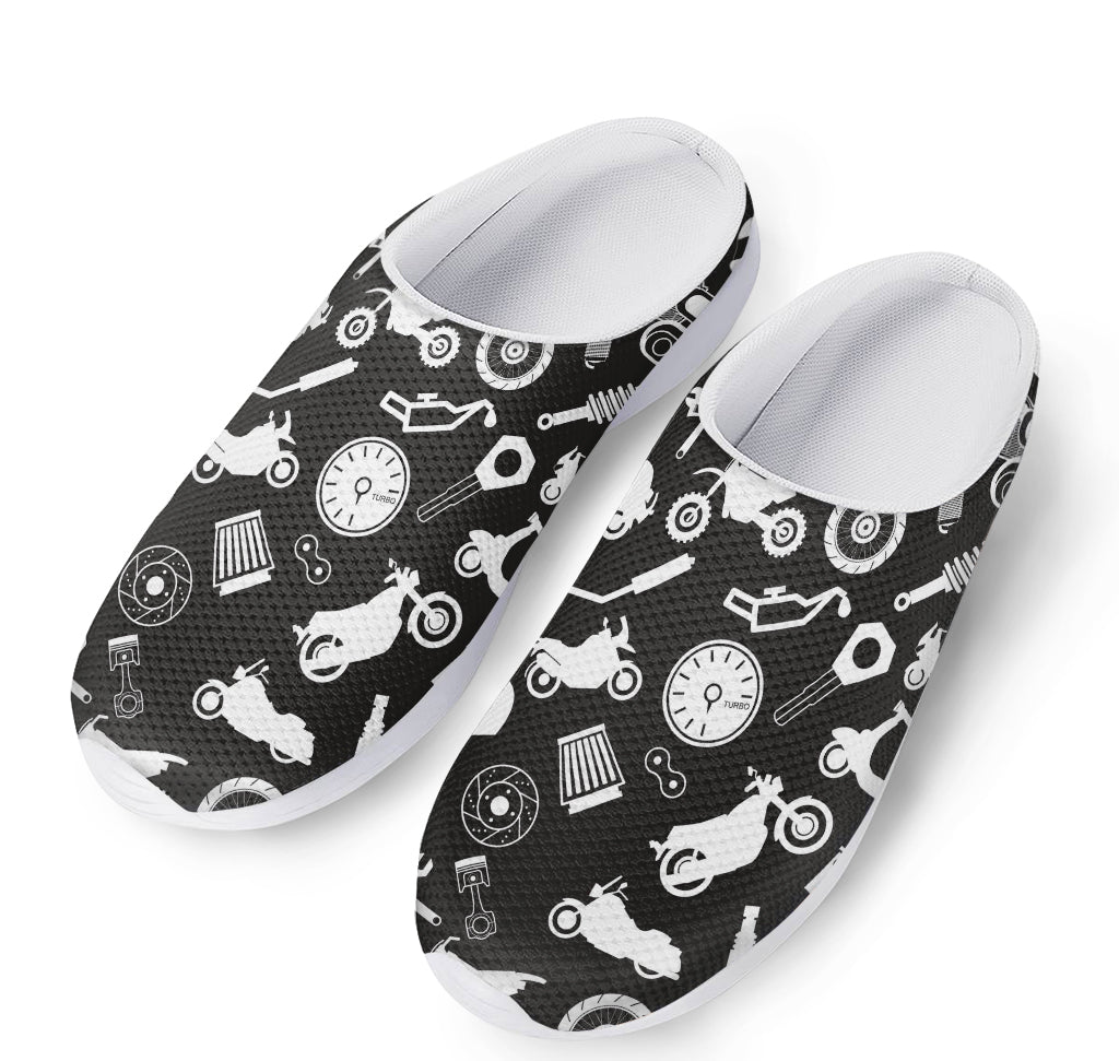 Motorcycle Equipment Pattern Print Mesh Casual Shoes