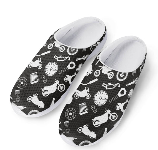 Motorcycle Equipment Pattern Print Mesh Casual Shoes