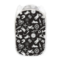 Motorcycle Equipment Pattern Print Mesh Laundry Hamper