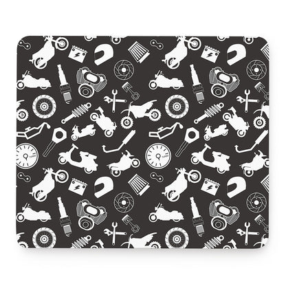 Motorcycle Equipment Pattern Print Mouse Pad