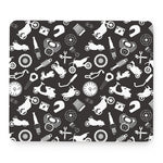 Motorcycle Equipment Pattern Print Mouse Pad