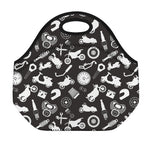 Motorcycle Equipment Pattern Print Neoprene Lunch Bag