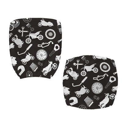 Motorcycle Equipment Pattern Print Office Chair Cover