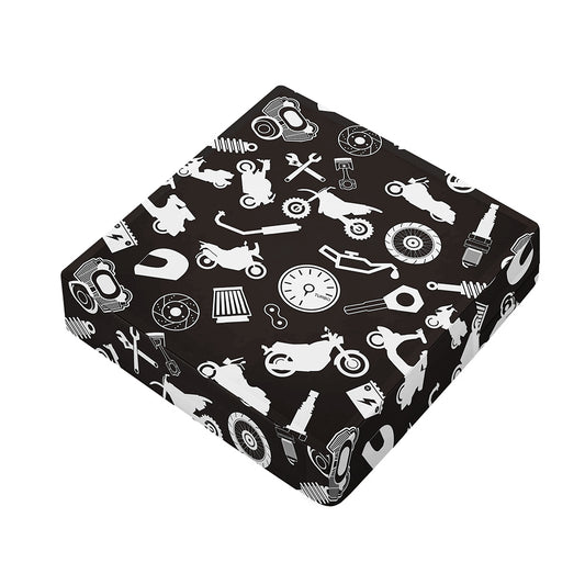 Motorcycle Equipment Pattern Print Outdoor Seat Cushion Cover