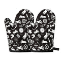 Motorcycle Equipment Pattern Print Oven Mitts