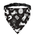 Motorcycle Equipment Pattern Print Over The Collar Dog Bandana