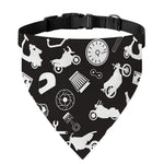 Motorcycle Equipment Pattern Print Over The Collar Dog Bandana