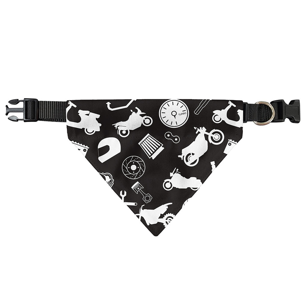 Motorcycle Equipment Pattern Print Over The Collar Dog Bandana