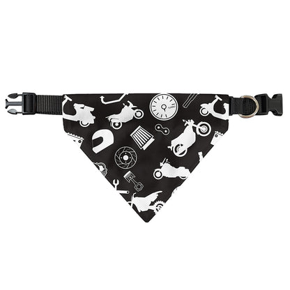 Motorcycle Equipment Pattern Print Over The Collar Dog Bandana