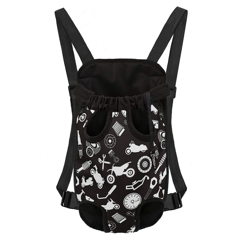 Motorcycle Equipment Pattern Print Pet Carrier Backpack