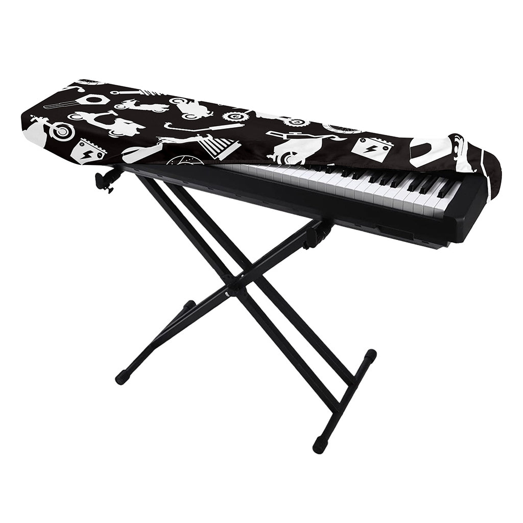 Motorcycle Equipment Pattern Print Piano Keyboard Cover