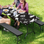 Motorcycle Equipment Pattern Print Picnic Table Cover