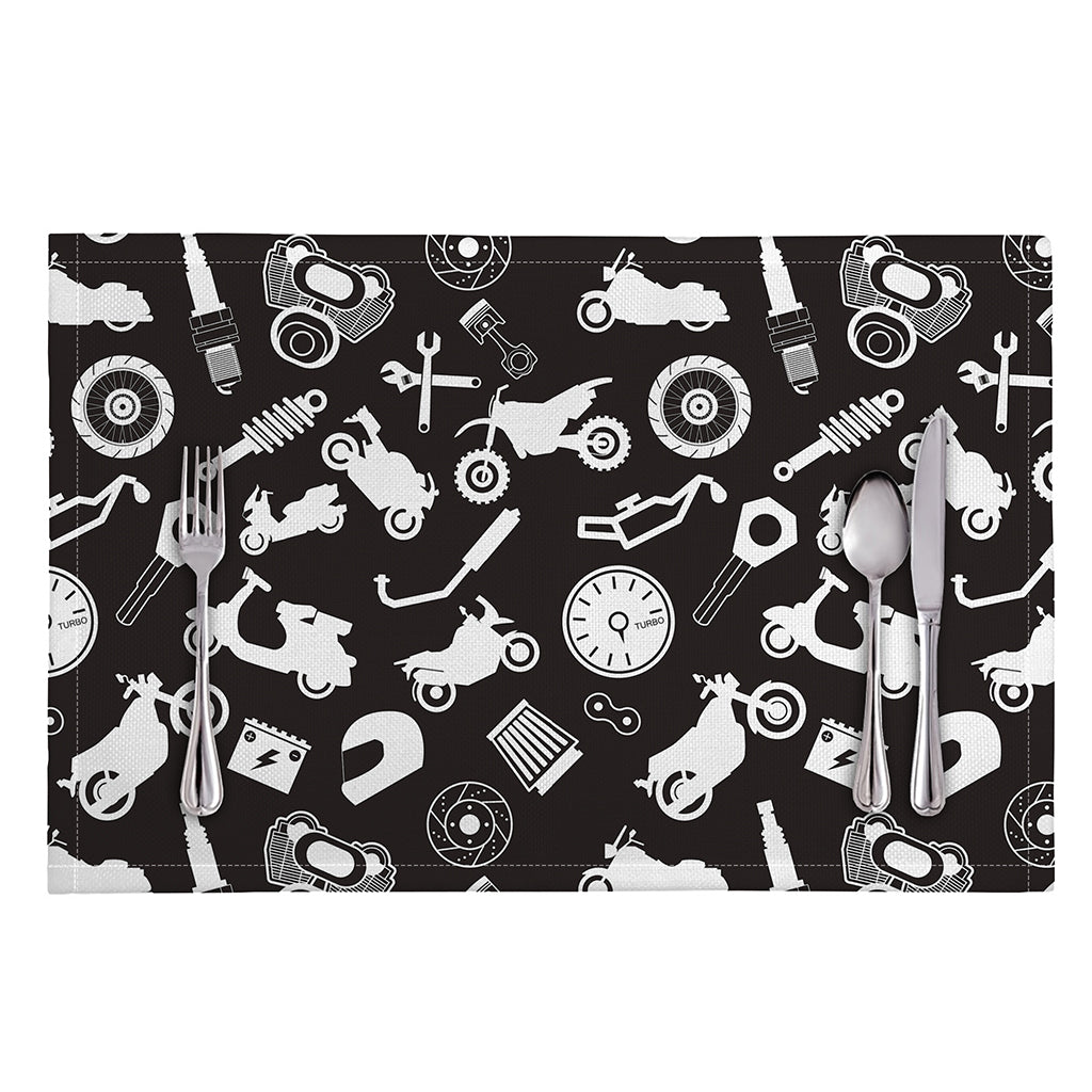 Motorcycle Equipment Pattern Print Placemat