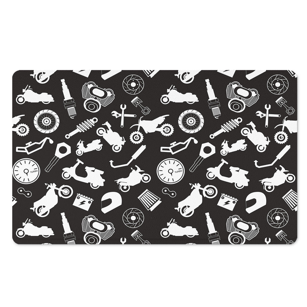 Motorcycle Equipment Pattern Print Polyester Doormat