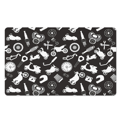 Motorcycle Equipment Pattern Print Polyester Doormat