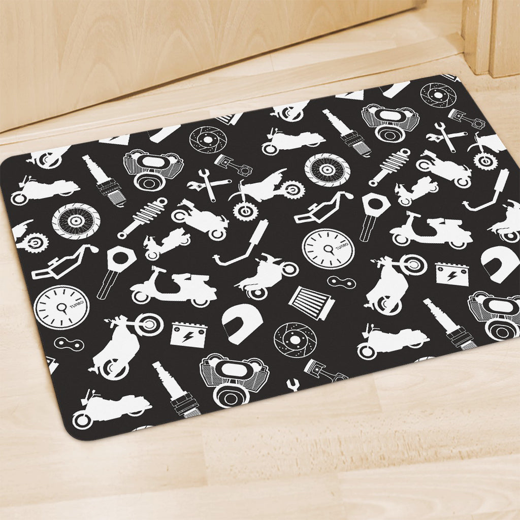 Motorcycle Equipment Pattern Print Polyester Doormat