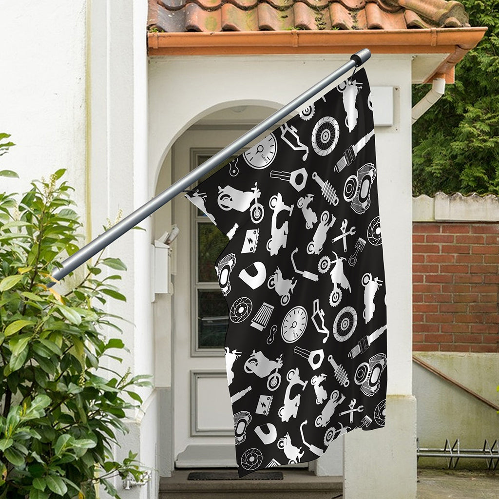 Motorcycle Equipment Pattern Print Polyester Flag