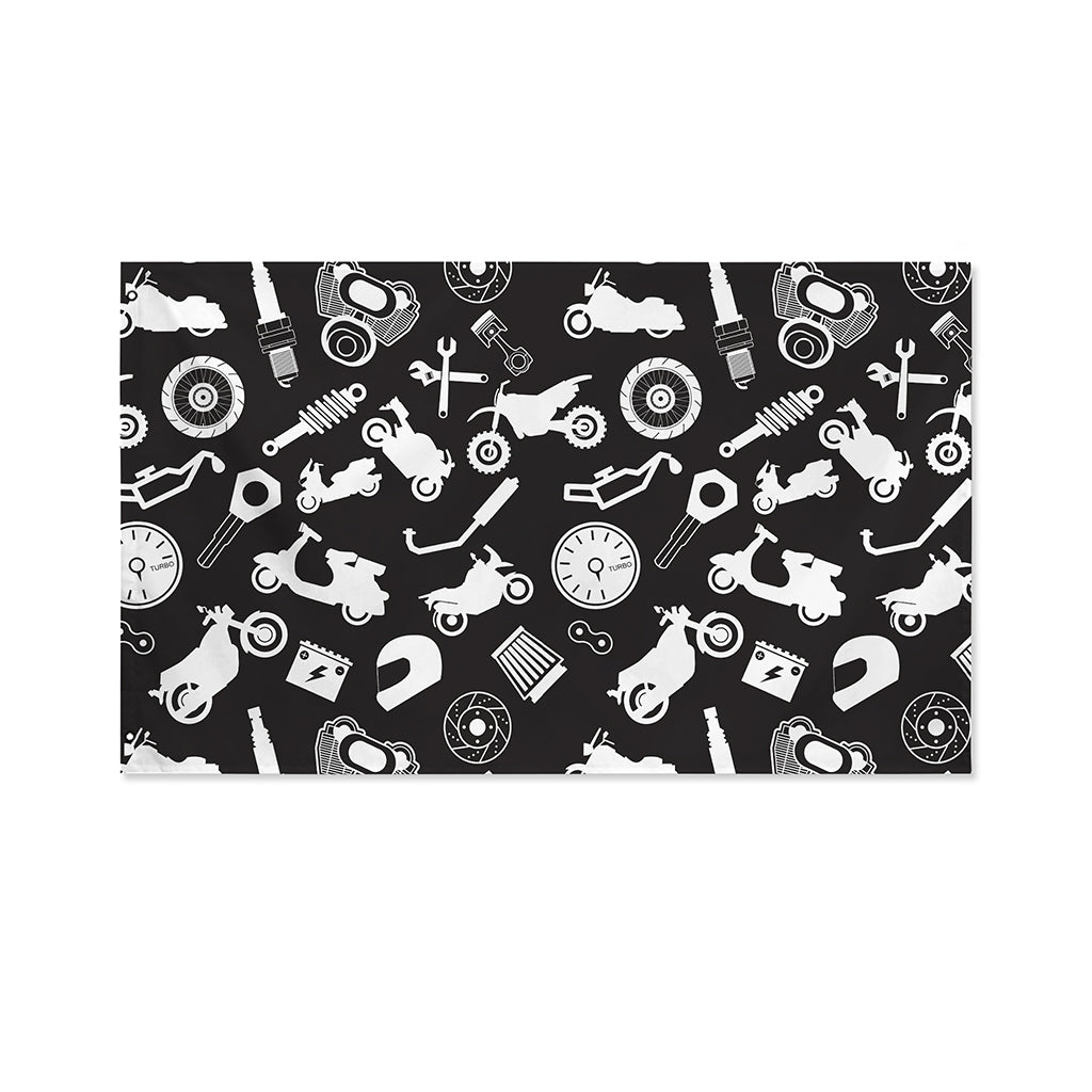 Motorcycle Equipment Pattern Print Polyester Flag