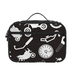 Motorcycle Equipment Pattern Print Portable Lunch Bag