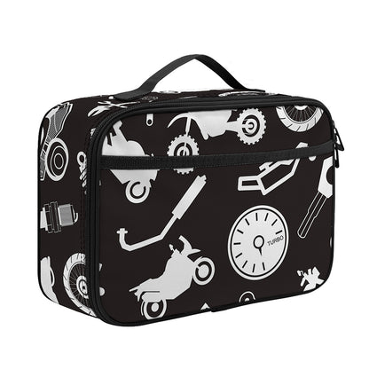Motorcycle Equipment Pattern Print Portable Lunch Bag