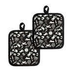 Motorcycle Equipment Pattern Print Pot Holders