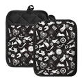 Motorcycle Equipment Pattern Print Pot Holders With Pocket