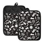 Motorcycle Equipment Pattern Print Pot Holders With Pocket