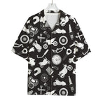 Motorcycle Equipment Pattern Print Rayon Hawaiian Shirt