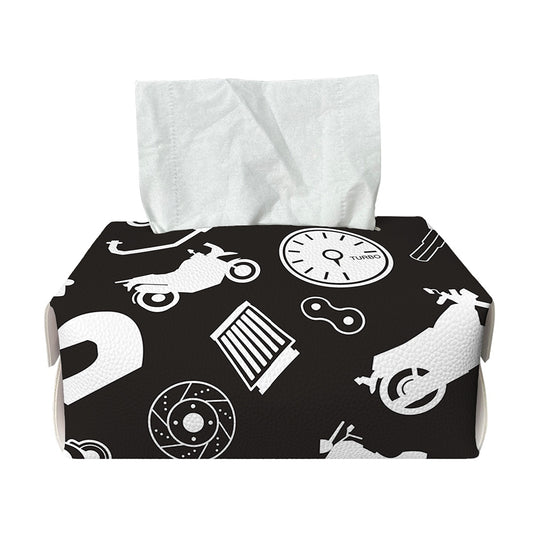 Motorcycle Equipment Pattern Print Rectangle Tissue Box Cover