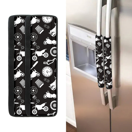 Motorcycle Equipment Pattern Print Refrigerator Handle Covers