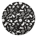 Motorcycle Equipment Pattern Print Round Blanket
