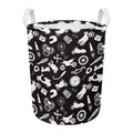 Motorcycle Equipment Pattern Print Round Laundry Basket