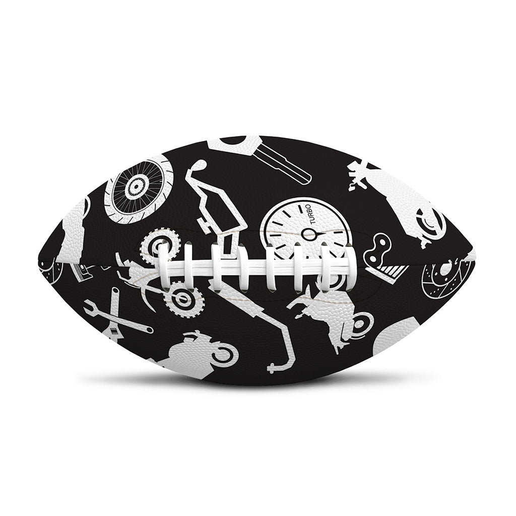 Motorcycle Equipment Pattern Print Rugby Ball