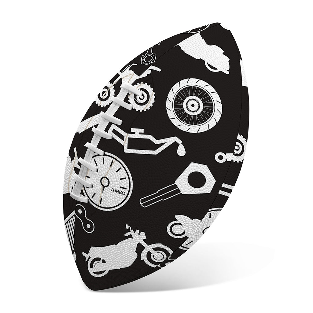 Motorcycle Equipment Pattern Print Rugby Ball