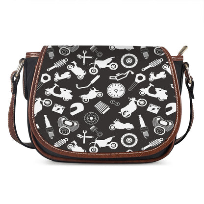 Motorcycle Equipment Pattern Print Saddle Bag