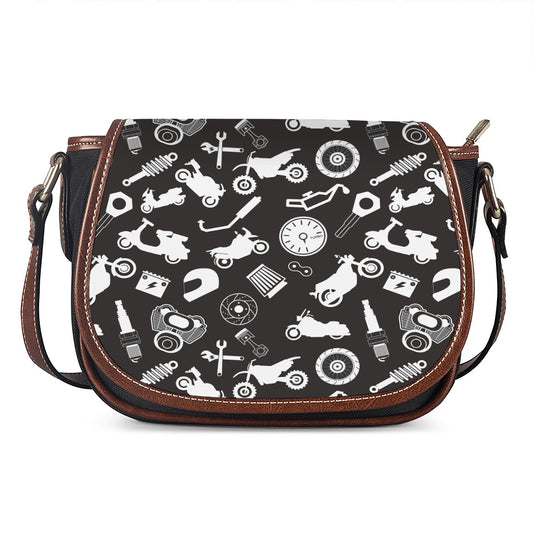 Motorcycle Equipment Pattern Print Saddle Bag