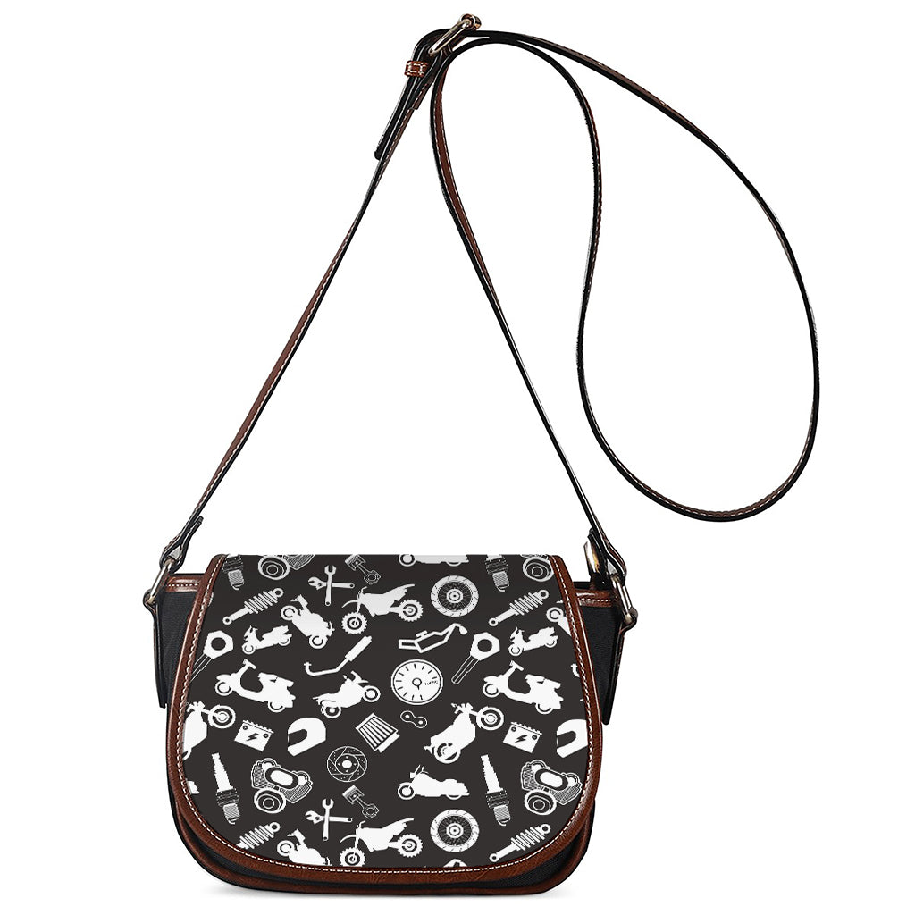 Motorcycle Equipment Pattern Print Saddle Bag