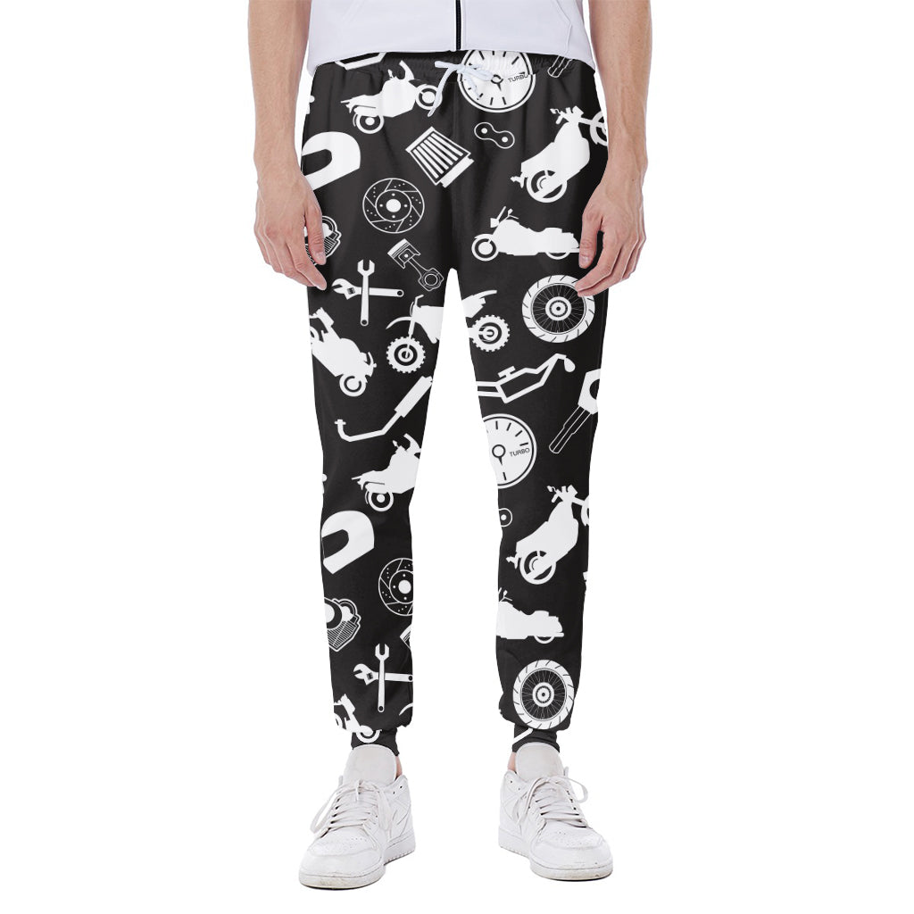 Motorcycle Equipment Pattern Print Scuba Joggers