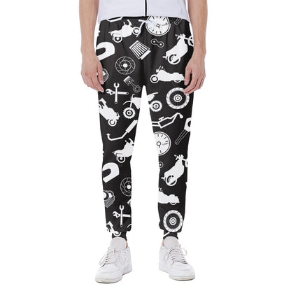 Motorcycle Equipment Pattern Print Scuba Joggers