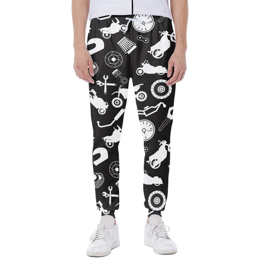 Motorcycle Equipment Pattern Print Scuba Joggers