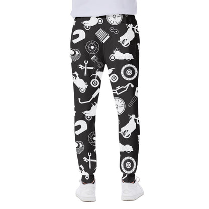 Motorcycle Equipment Pattern Print Scuba Joggers