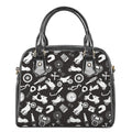 Motorcycle Equipment Pattern Print Shoulder Handbag