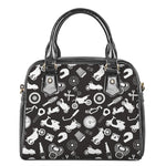 Motorcycle Equipment Pattern Print Shoulder Handbag