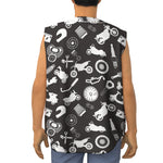 Motorcycle Equipment Pattern Print Sleeveless Baseball Jersey