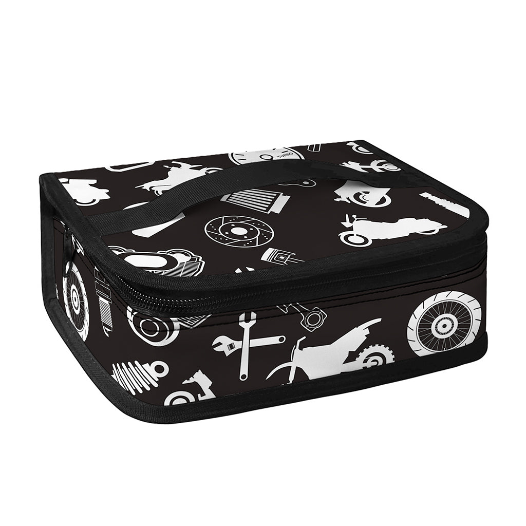 Motorcycle Equipment Pattern Print Small Lunch Bag