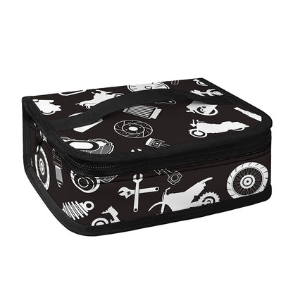 Motorcycle Equipment Pattern Print Small Lunch Bag