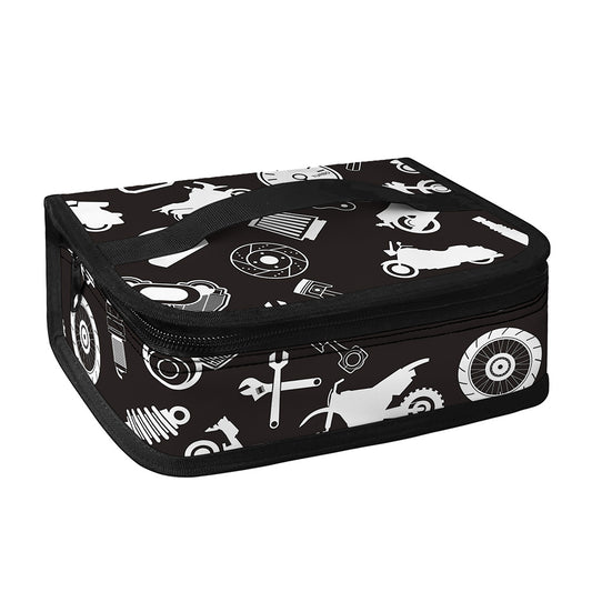 Motorcycle Equipment Pattern Print Small Lunch Bag