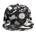 Motorcycle Equipment Pattern Print Snapback Cap