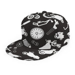 Motorcycle Equipment Pattern Print Snapback Cap