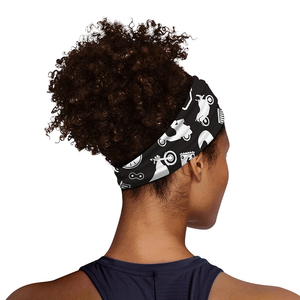 Motorcycle Equipment Pattern Print Sports Headband